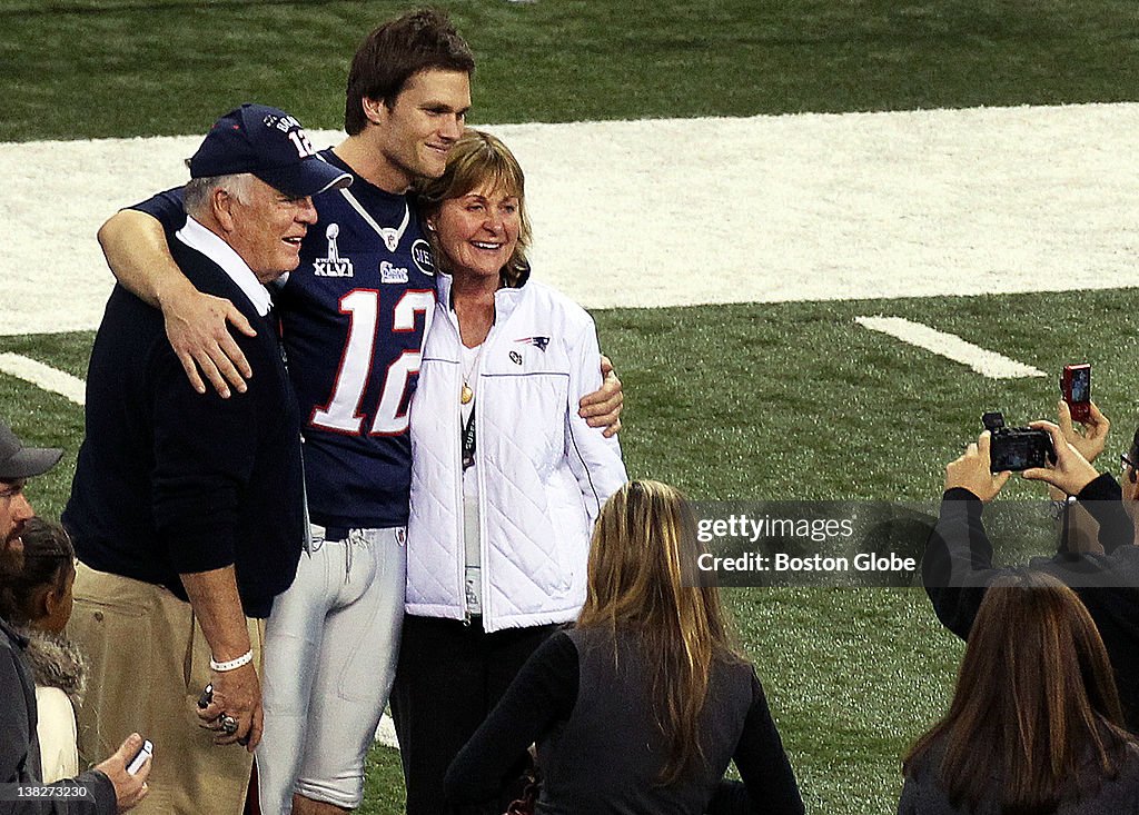 Super Bowl XLVI: Patriots Players Pose For Official Team Photographs