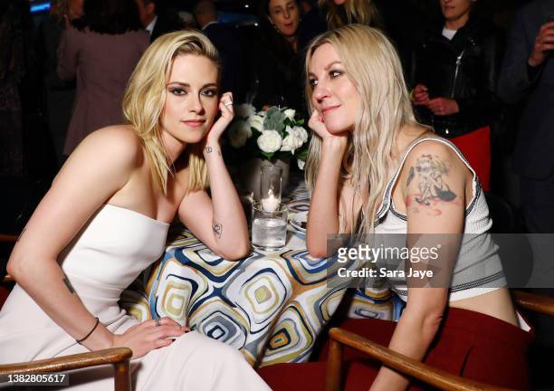 Kristen Stewart and Dylan Meyer attend The Hollywood Reporter Nominees Night presented by IHG Hotels and Resorts at Spago on March 07, 2022 in...