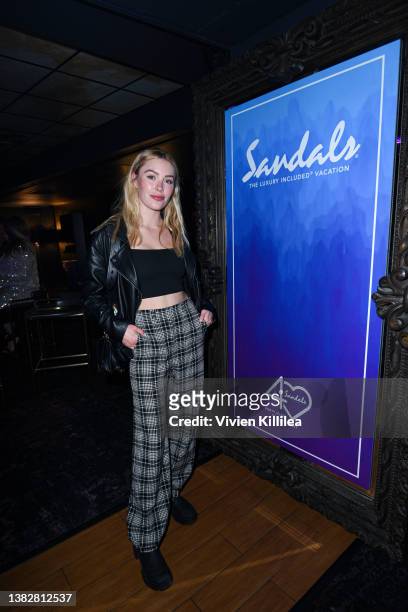 Cassie Randolph attends a private event at the Hyde Lounge at the Crypto.com Arena hosted by Sandals Resorts for the Justin Bieber concert on March...