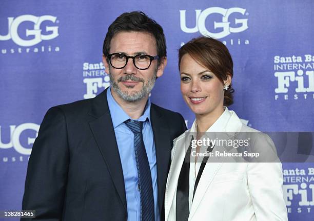 Director Michel Hazanavicius and Actress Berenice Bejo arrive on the red carpet at the Cinema Vanguard Award Tribute to Jean Dujardin and Berenice...