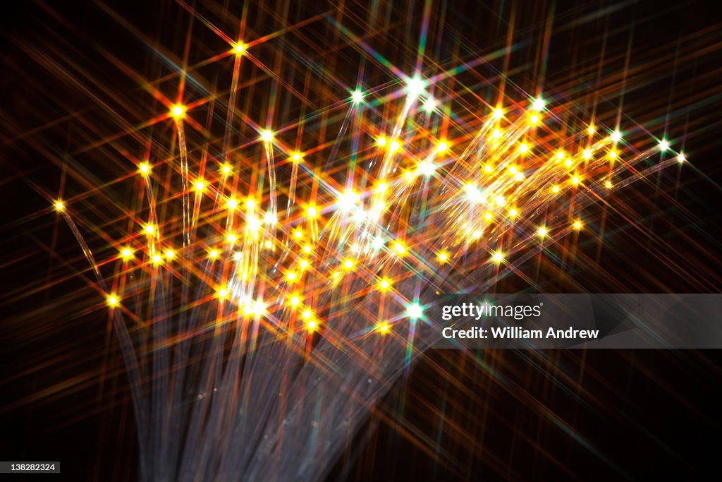 Glowing fiber optics