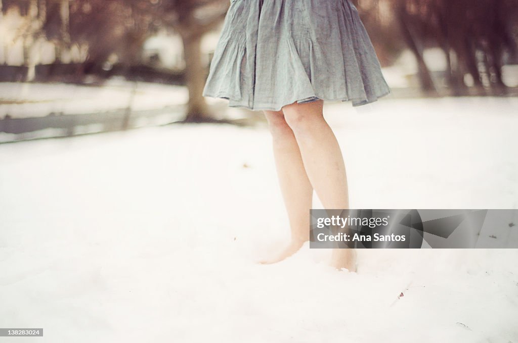 Girl standing in winter
