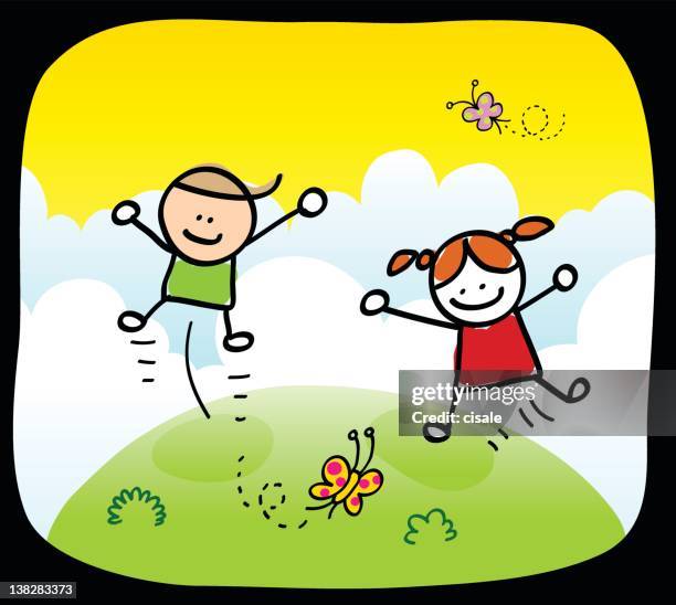 Happy Children Holding Hands Playing Outside Springsummer Nature Cartoon High-Res Vector Graphic - Getty Images Happy Children Holding Hands Playing Outside Springsummer Nature Cartoon High-Res Vector Graphic - Getty Images