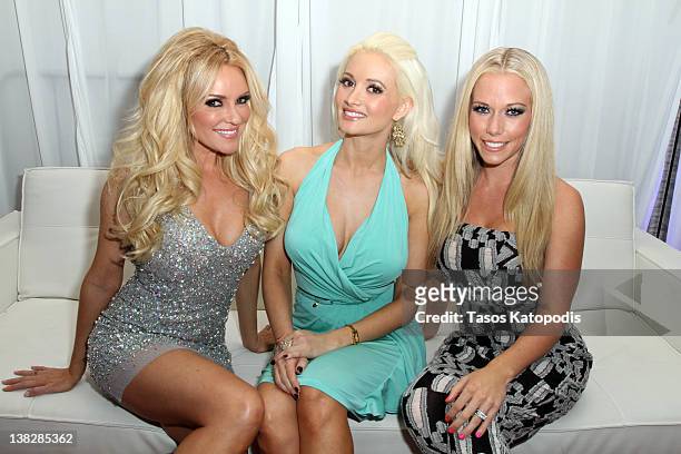 Bridget Marquardt, Holly Madison and Kendra Wilkinson attends the Ninth Annual Leather and Laces event at the Regions Bank Tower on February 4, 2012...