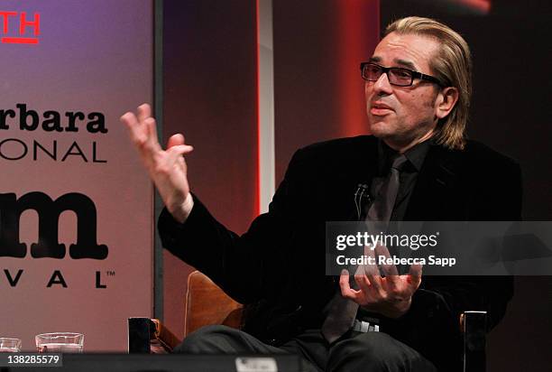 Festival Director Roger Durling on stage at the Cinema Vanguard Award Tribute to Jean Dujardin and Berenice Bejo held at the Arlington Theater on...