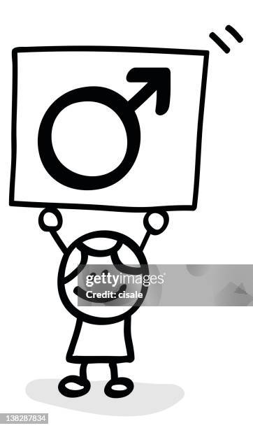 lineart boy with male icon banner - contraception stock illustrations