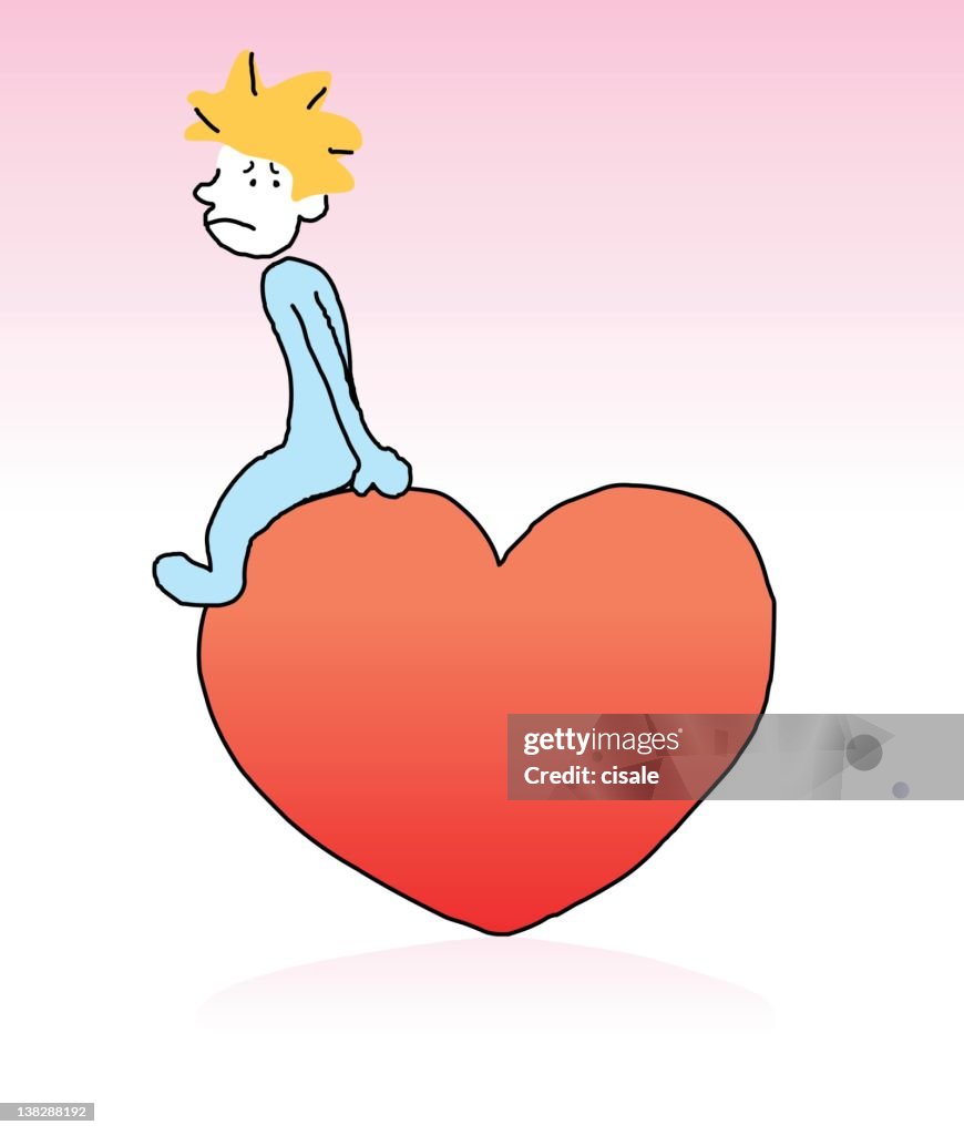 Sad Lonely Lover Boy With Heart Cartoon At Valentines Day High-Res Vector  Graphic - Getty Images