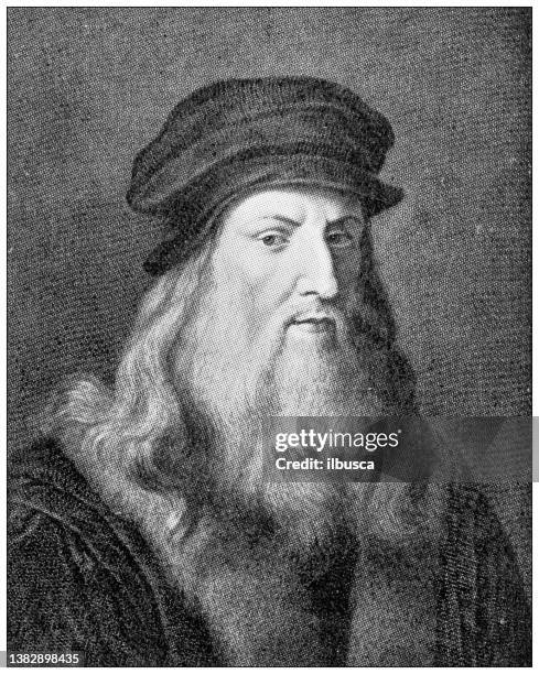 ilustraciones, imágenes clip art, dibujos animados e iconos de stock de fotografías de viaje antiguas de florencia y toscana: leonardo da vinci - leonardo da vinci