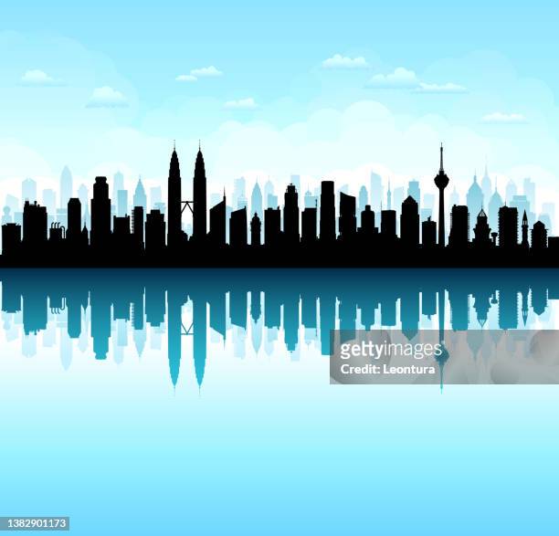 kuala lumpur (all buildings are complete and moveable) - kuala lumpur stock illustrations