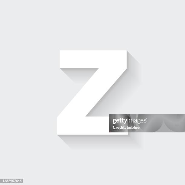 buchstabe z. icon mit langem schatten auf leerem hintergrund - flat design - buchstabe z stock-grafiken, -clipart, -cartoons und -symbole