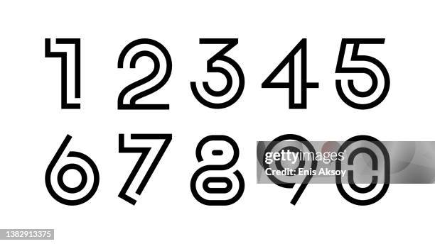 vector set of number - ninth stock illustrations