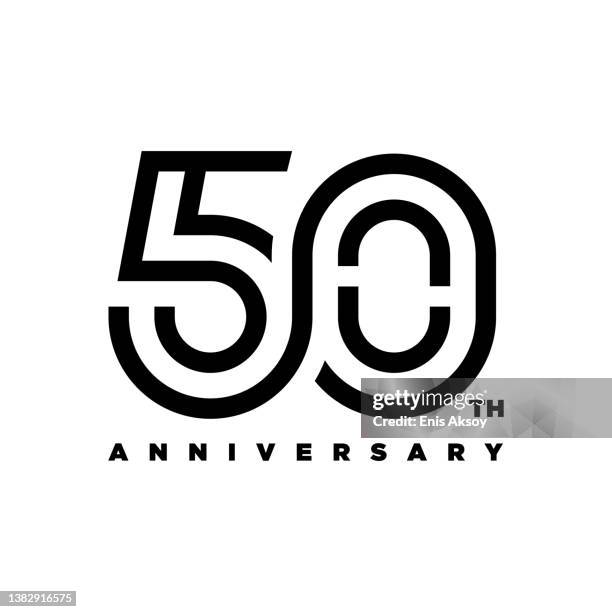 50th anniversary logotype design - celebrates 50th anniversary stock illustrations