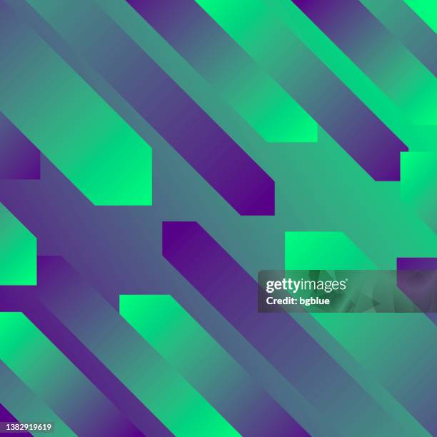 abstract design with geometric shapes - trendy green gradient - neon arrow stock illustrations