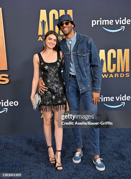Rachael Kirkconnell and Matt James attend the 57th Academy of Country Music Awards on March 07, 2022 in Las Vegas, Nevada.