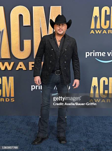 Jason Aldean attends the 57th Academy of Country Music Awards on March 07, 2022 in Las Vegas, Nevada.