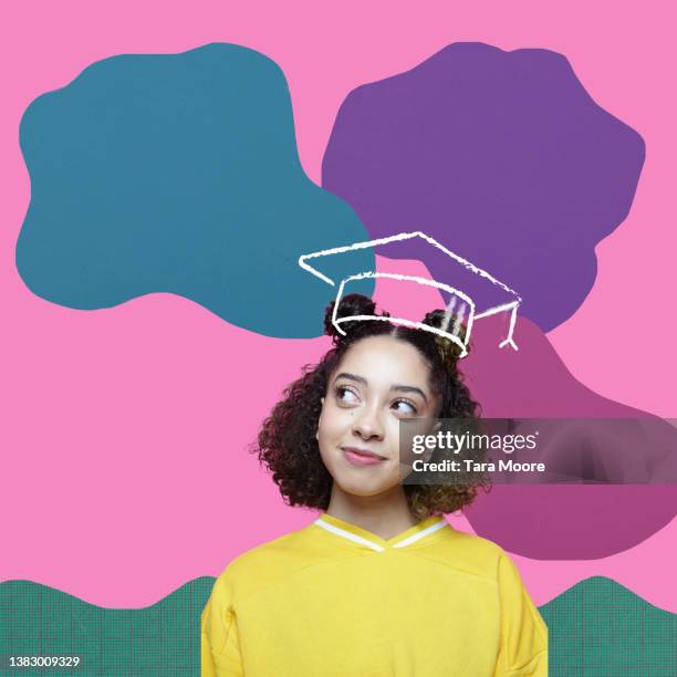 student looking up at shapes - college for creative studies stock pictures, royalty-free photos & images