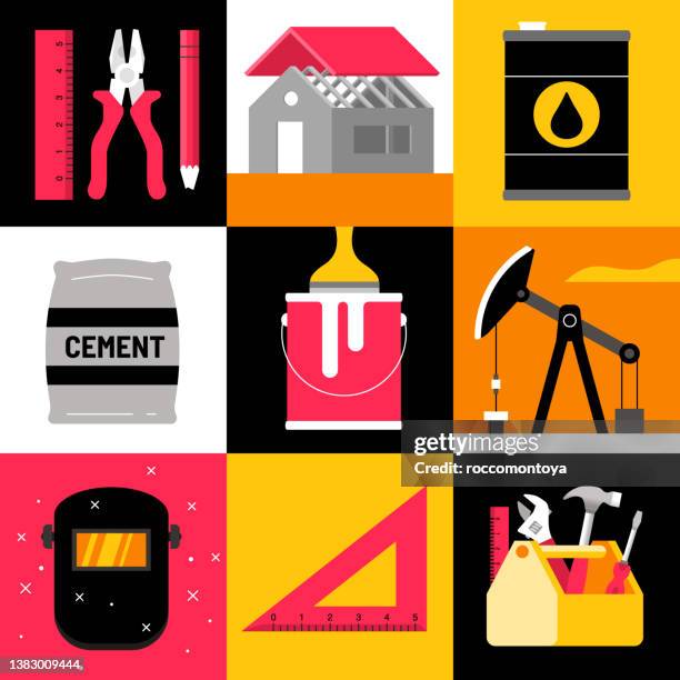 construction items - house under construction stock illustrations