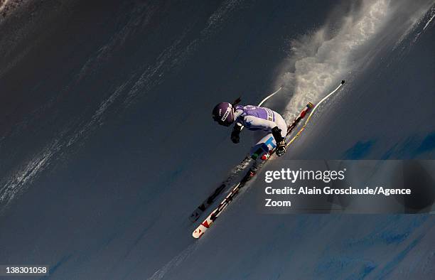 Elena Curtoni of Italy during the Audi FIS Alpine Ski World Cup Women's SuperG on February 5, 2012 in Garmisch-Partenkirchen, Germany.