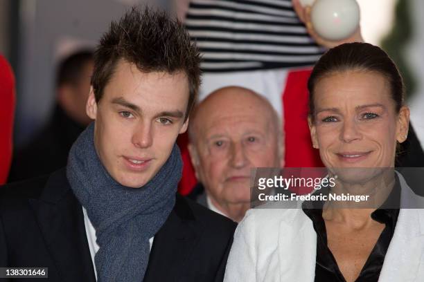 Louis Ducruet and Princess Stephanie of Monaco attend the 'New Generation' - First Young Artists Circus Competition in Monaco Award Ceremony at...
