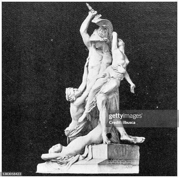 antike reisefotografien von florenz und der toskana: polyxena und achilles - brescia stock-grafiken, -clipart, -cartoons und -symbole