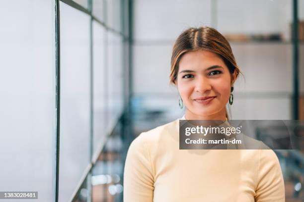 portrait of young businesswoman - educational establishment stock pictures, royalty-free photos & images