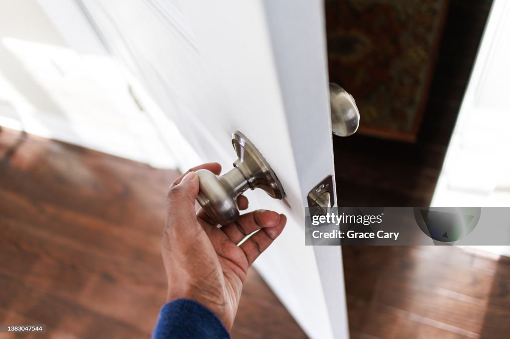 Woman Opens Door