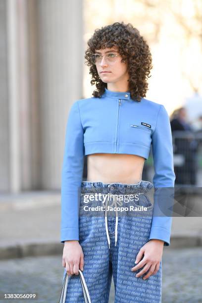 Ella Emhoff attends the Miu Miu Womenswear Fall/Winter 2022/2023 show as part of Paris Fashion Week on March 08, 2022 in Paris, France.