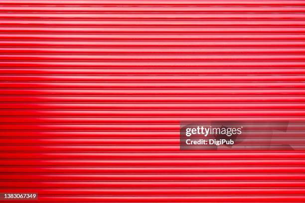 full frame red shutter, fire station garage - よろい戸 ストックフォトと画像