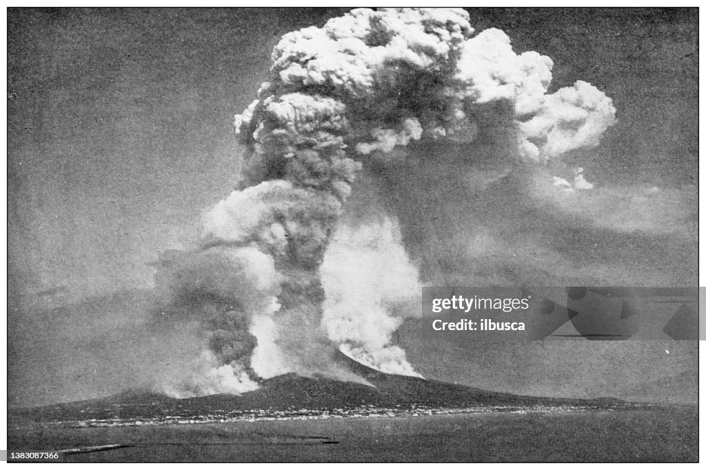 Antique travel photographs of Naples and Campania: Vesuvius eruption 1872