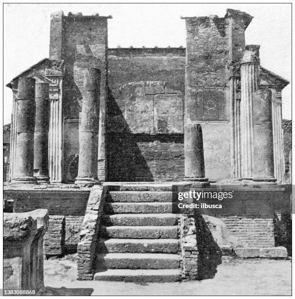 illustrations, cliparts, dessins animés et icônes de photographies de voyage anciennes de naples et de campanie: pompéi, temple d’isis - isis