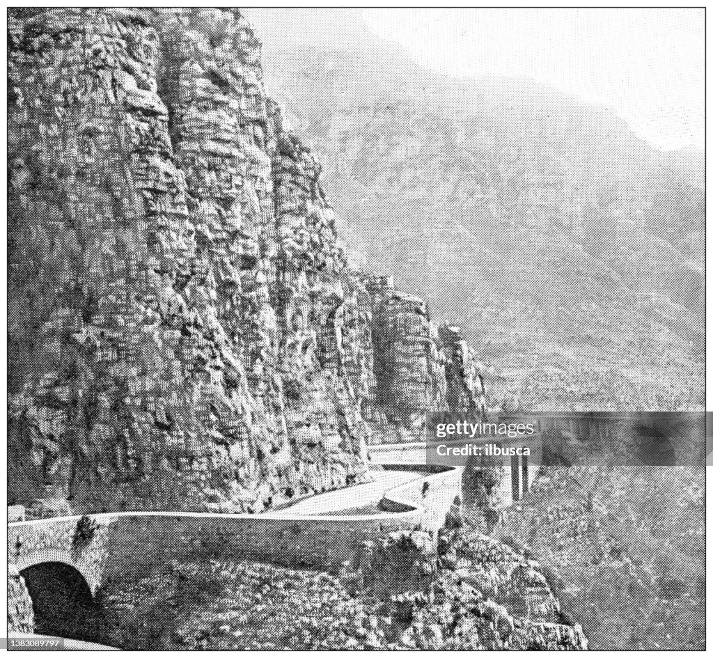 Antique travel photographs of Naples and Campania: Road to Amalfi