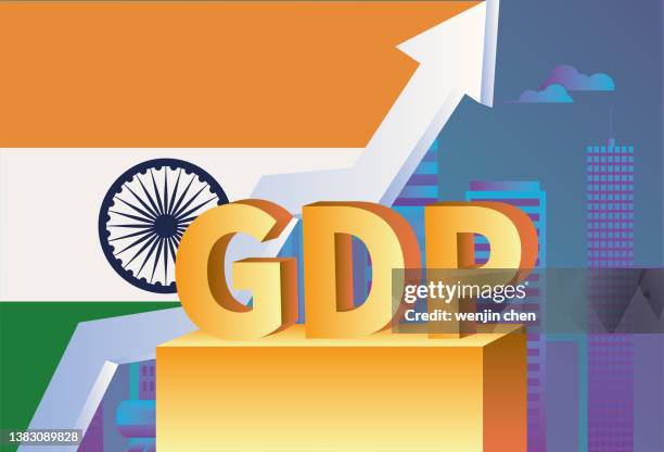 indiens bip stieg - bruttoinlandsprodukt stock-grafiken, -clipart, -cartoons und -symbole