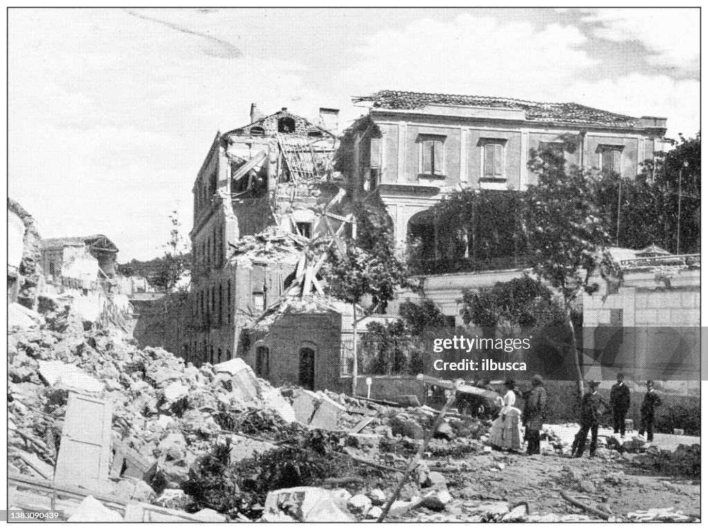 Antique travel photographs of Naples and Campania: Ischia earthquake