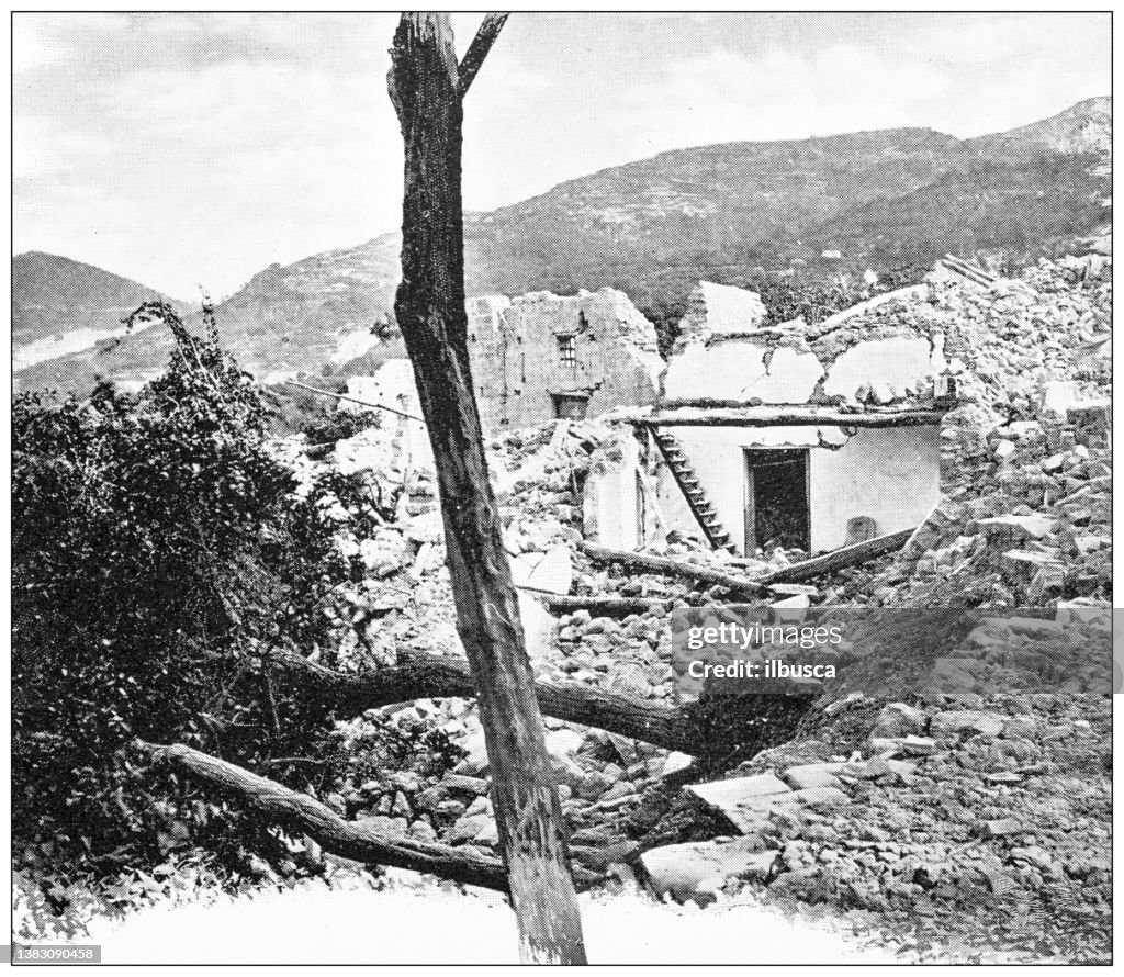 Antique travel photographs of Naples and Campania: Ischia earthquake