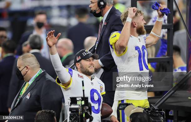 Matthew Stafford of the Los Angles Rams against the Cincinnati Bengals during the Super Bowl at SoFi Stadium on February 13, 2022 in Inglewood,...