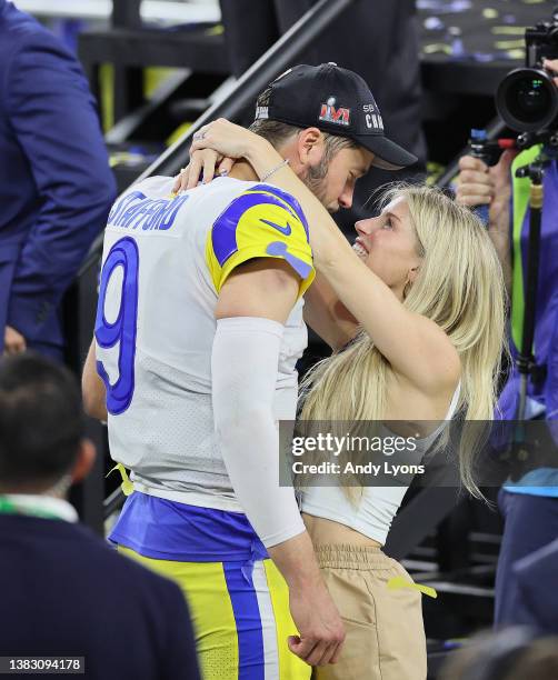 Matthew Stafford of the Los Angles Rams against the Cincinnati Bengals during the Super Bowl at SoFi Stadium on February 13, 2022 in Inglewood,...