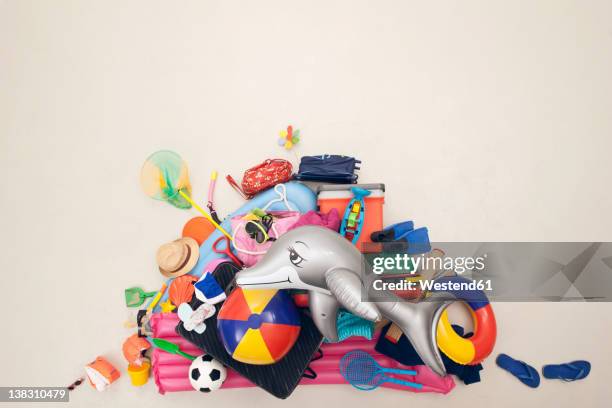 germany, artificial scene with heap of beach toys - manufactured object stock pictures, royalty-free photos & images