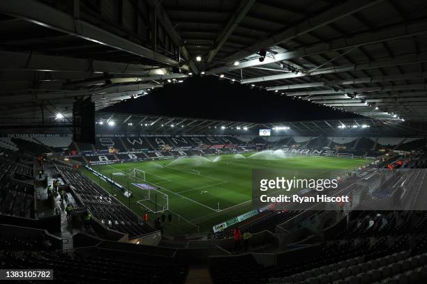 General view of the interior of the Swansea.com Stadium before the Sky Bet Championship match between Swansea City and Fulham at Swansea.com Stadium...