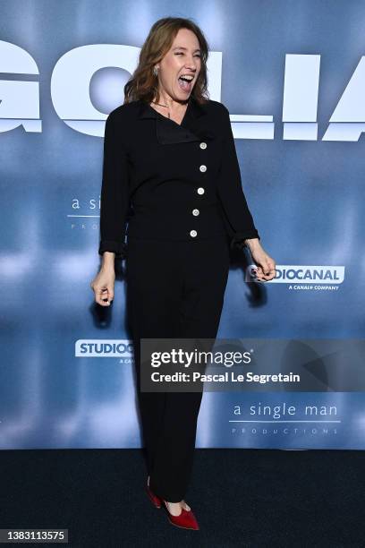 Emmanuelle Bercot attends the "Goliath" premiere at Cinema UGC Normandie on March 08, 2022 in Paris, France.