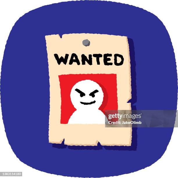 wanted poster doodle 4 - fugitive stock illustrations