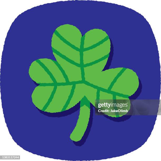 stockillustraties, clipart, cartoons en iconen met three leaf clover doodle 4 - 4 leaf clover