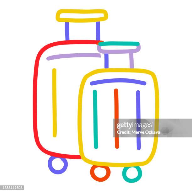 hand drawn suitcase icon - case closed stock illustrations