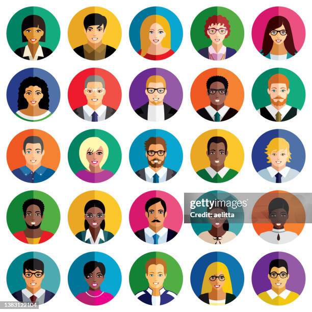 People Avatar Round Icon Set Profile Diverse Faces For Social Network Vector  Abstract Illustration Stock Illustration - Download Image Now - iStock
