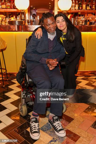 Yinka Shonibare and Es Devlin attend the launch celebration of the new design of sketch's Gallery restaurant by Yinka Shonibare CBE & India Mahdavi...