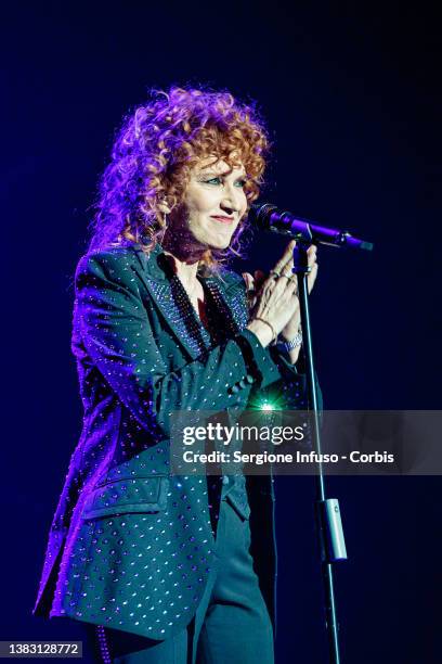 Fiorella Mannoia performs at Teatro degli Arcimboldi on March 08, 2022 in Milan, Italy.