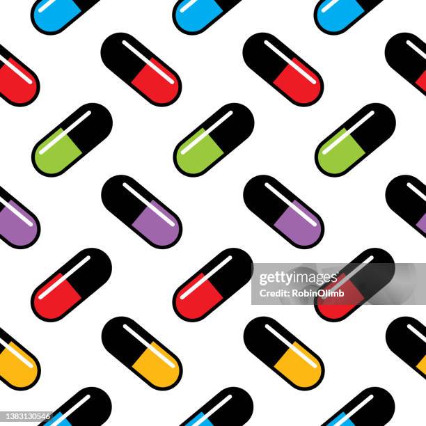 bold pills seamless pattern - trafficking prevention stock illustrations