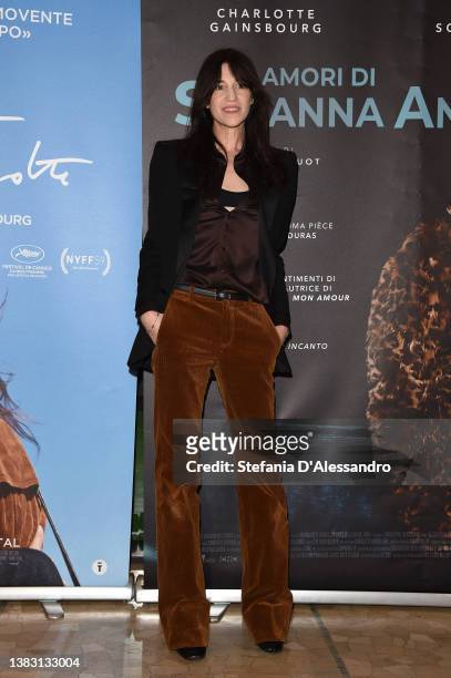 Charlotte Gainsbourg attends a photocall ahead of the screening of "Suzanna Andler" and "Jane by Charlotte" at Anteo Palazzo Del Cinema on March 08,...