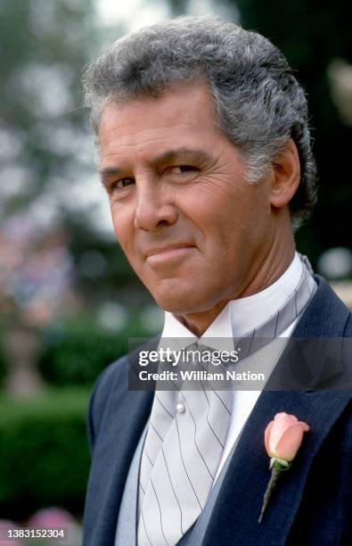 American actor and television host, Jed Allan , of the American television soap opera "Santa Barbara", poses for a portrait during the wedding of...