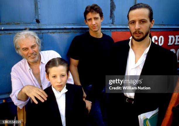 Chilean-French filmmaker and artist Alejandro Jodorowsky poses for a portrait with his sons French-Mexican musician, director and actor Adan...