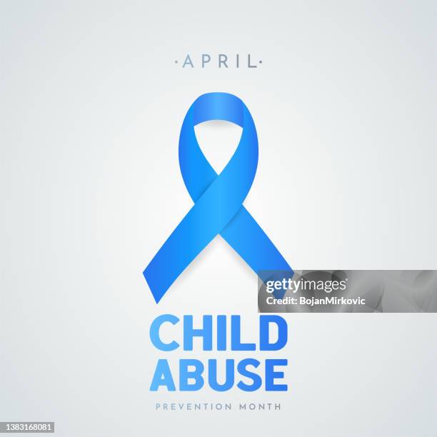 child abuse prevention month card, april. vector - child abuse prevention stock illustrations